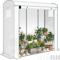 outsunny mini greenhouse portable roll-up door 78.7" x, main product view