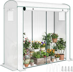 outsunny mini greenhouse portable roll-up door 78.7" x, main product view