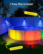 2 Pack Color Changing Solar Spotlights Outdoor for Tree, Flower, Plant, Statue, Sign, Decorative wall, Waterproof Rainbow Lanscape Spot Uplights for House Outside, Yard, Garden, Patio, Pathway, Pool