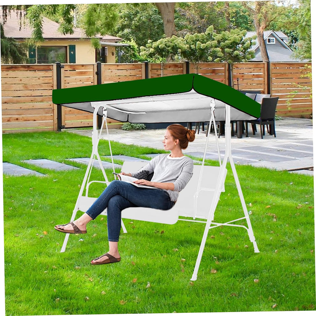 Swing Canopy Replacement, 75x47 Waterproof Swing Cover Replacement, Sunproof Outdoor Swing Cover for Garden Swing Chair Patio Hammock Swing Canopy Replacement, Green