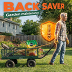 sekey steel garden cart, 1000 lb capacity, removable showing dimensions