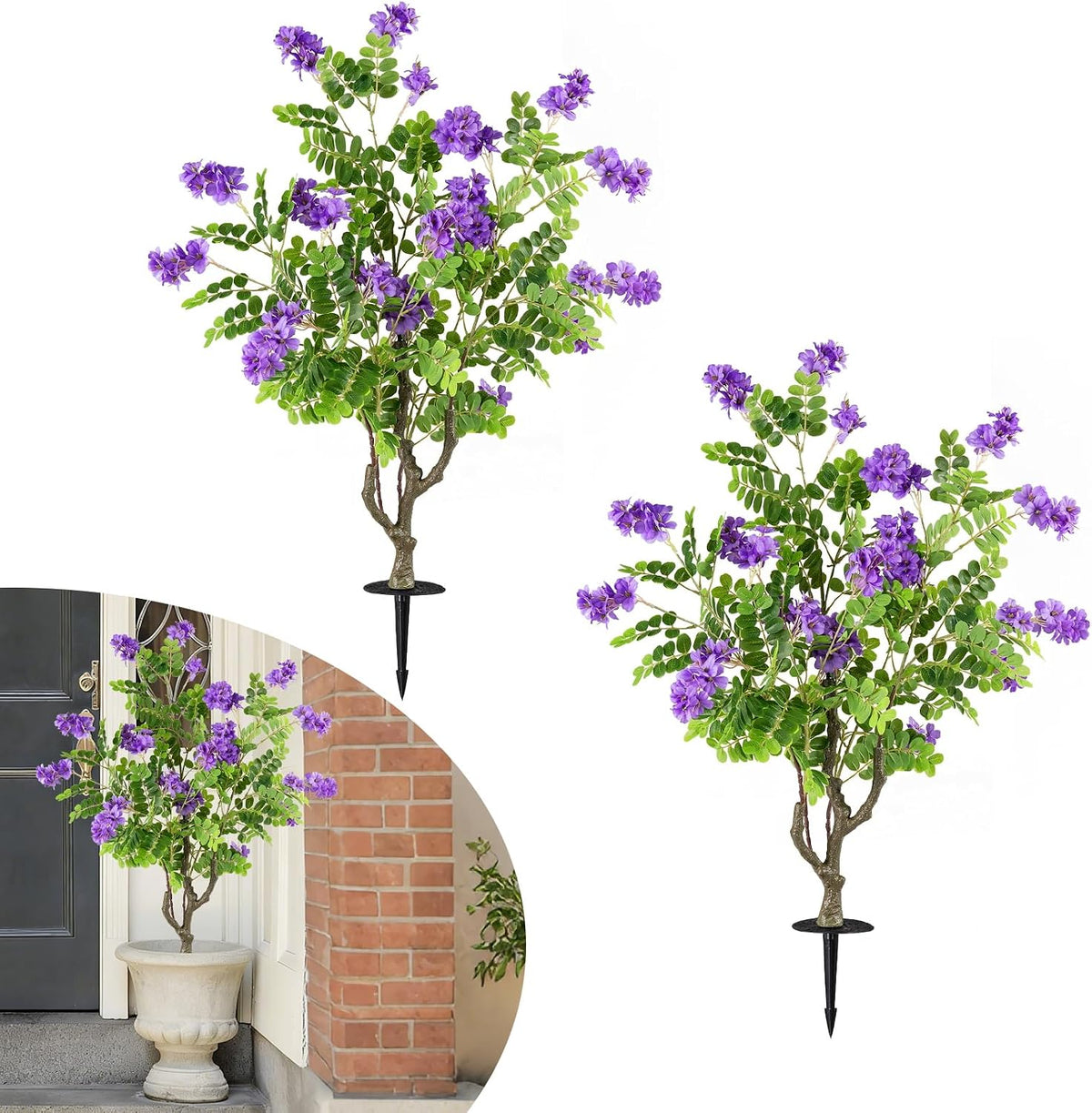 goplus 2 pack artificial locust flower trees, 39”, main product view