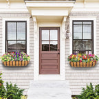 2pcs 30' Planter, Metal Window Box with Coco Liner, Wall Planter for Outdoor Indoor Balcony, Rustic Horse Trough Style