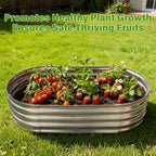 Galvanized Raised Garden Bed for Outdoor: 4X2X1ft Durable Metal Vegetable Plant Container Kit - Oval Planter Box for Gardening Flower Trough （2 Pack）