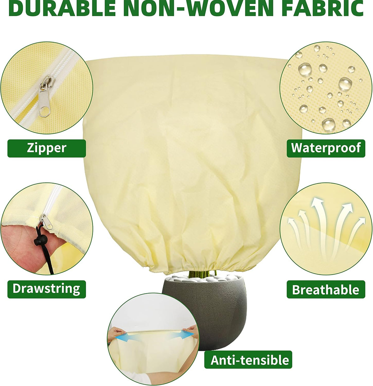 tcbwfy 95x80 inch huge plant covers freeze protection, side view