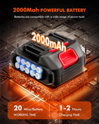 21v cordless pressure washer with 2 * 2ah, side view