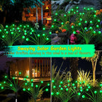 Solar St Patricks Day Lights Outdoor, 6 Pack 60 LED Solar Green Firefly Lights Waterproof, Sway by Wind, Swaying Light for Yard Patio Backyard Garden Planter Flower Bed Pathway Outdoor Decoration