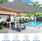 12'x16' Sun Shade Sail, UV Protection Outdoor Shade, Curved Tear Resistant Heavy Duty Sun Shade for Patio Garden, Backyard, Deck, Car Port, Playground, (Grey)