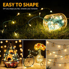 100 LED Fairy Lights 33 ft LED Twinkle Lights 8 Modes Plug-in with Memory Function Green Christmas String Light for Bedroom Xmas Tree Wreath Patio Party Spring Outdoor Decor