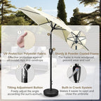 Simple Deluxe 9' Patio Umbrella Outdoor Table Market Yard Umbrella with Push Button Tilt/Crank