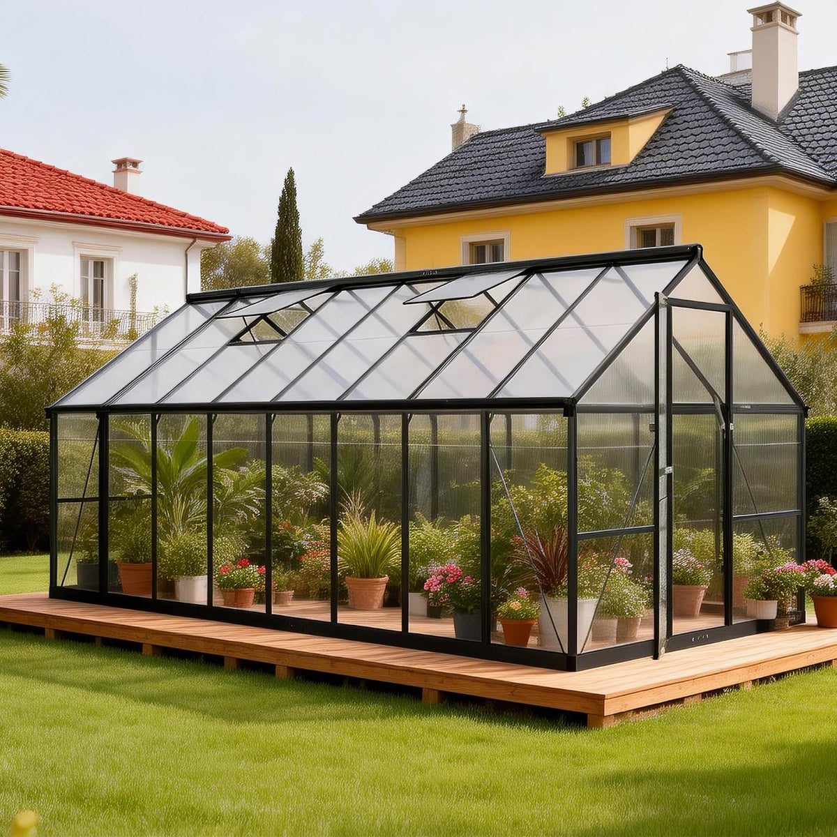 8x16 ft durable & easy assembly aluminum greenhouse,outdoor, main product view