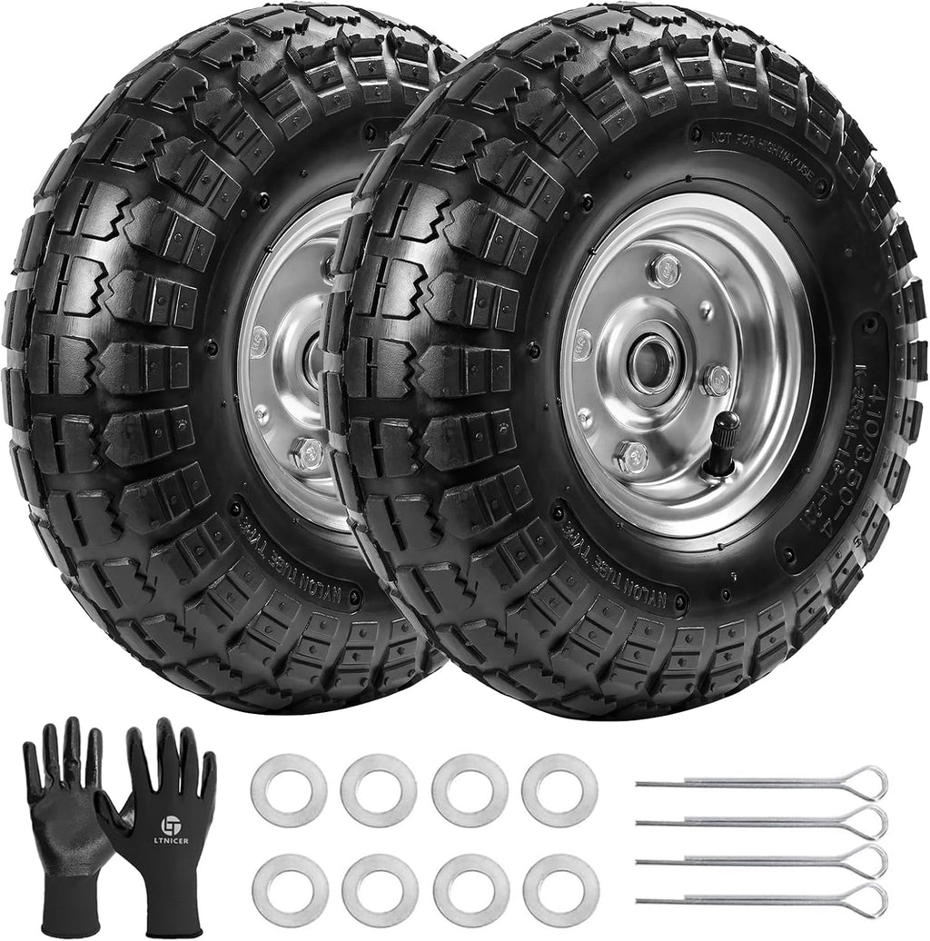 10" heavy-duty replacement tires, 4.10/3.50-4" for gorilla carts,hand, main product view