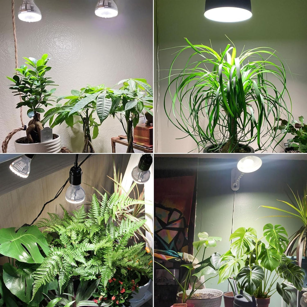 SANSI 5W Dimmable Grow Light Bulb, Full Spectrum with Remote Control | Auto On Off Timing, 5W PAR20 (75 Watt Equiv) Grow Lamp with Optical Lens for High PPFD, Energy Saving for Indoor Plants