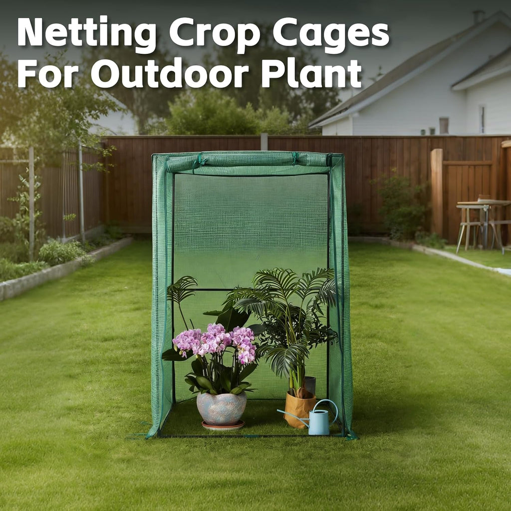 4x4ft plant netting cover – 6ft tall garden showing dimensions
