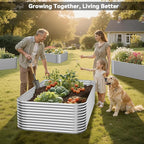 2 Pack Tall 6x3FT Corrugated Galvanized Steel Raised Garden Bed Outdoor, Metal Above Ground Garden Bed for Vegetables and Flowers, Raised Beds for Gardening