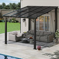 10x8 ft lean to gazebo pergola, outdoor wall, main product view