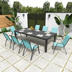 Patio Chairs Set of 8, Stackable Outdoor Dining Chairs for All Weather Textilene Fabric & Metal Frame, Outdoor Chairs Set for Backyard Deck Garden