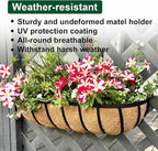 DUNCHATY Railing Planter Window Box - 4 Pack 24" Horse Trough Planter with Coco Fiber Liner - Deck Balcony Rail Planter for Porch Fence Patio Outdoor