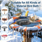Bird Bath Heater for Outdoors in Winter, 100W Birdbath Water Heater Submersible for Winter Full-Covered Aluminum, Heated Bird Bath Deicer Thermostatic Control for Yard Patio Small Pond(Black)