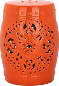 Safavieh Flora Glazed Ceramic Decorative Garden Stool, Orange