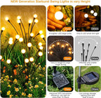 ASMAD Solar Lights Outdoor(2 Pack-16 LEDs), Solar Garden Lights, Outdoor Decorations, Firefly Light for Patio Decor, Big Bulb, Unique Gifts for Women, Gifts for Grandma
