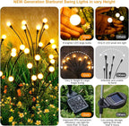 ASMAD Solar Lights Outdoor(4 Pack,32 LEDs), Solar Garden Lights, Outdoor Decorations, Firefly Light for Patio Decor, Big Bulb, Unique Gifts for Women, Gifts for Grandma
