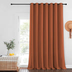 NICETOWN Burnt Orange Sliding Glass Door Curtain - Grommet Extra Wide Window Treatment Thermal Insulated Room Darkening Drape Room Divider for Kids Room/Living Room (W100 x L108, 1 Panel)