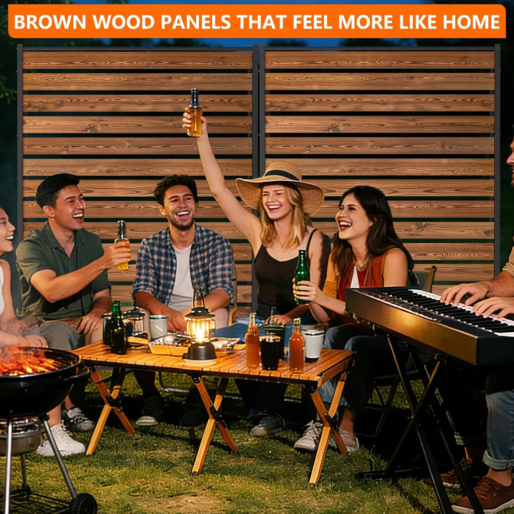6ft wooden privacy screen, upgrade outdoor specialty anti-corrosion, front angle view