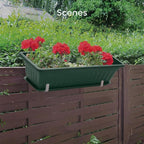 GROWNEER 3 Packs 17 Inches Green Flower Window Box Plastic Vegetable Planters Long Pots with 15 Pcs Plant Labels for Outdoor Indoor Windowsill Patio Garden Home Decor Porch