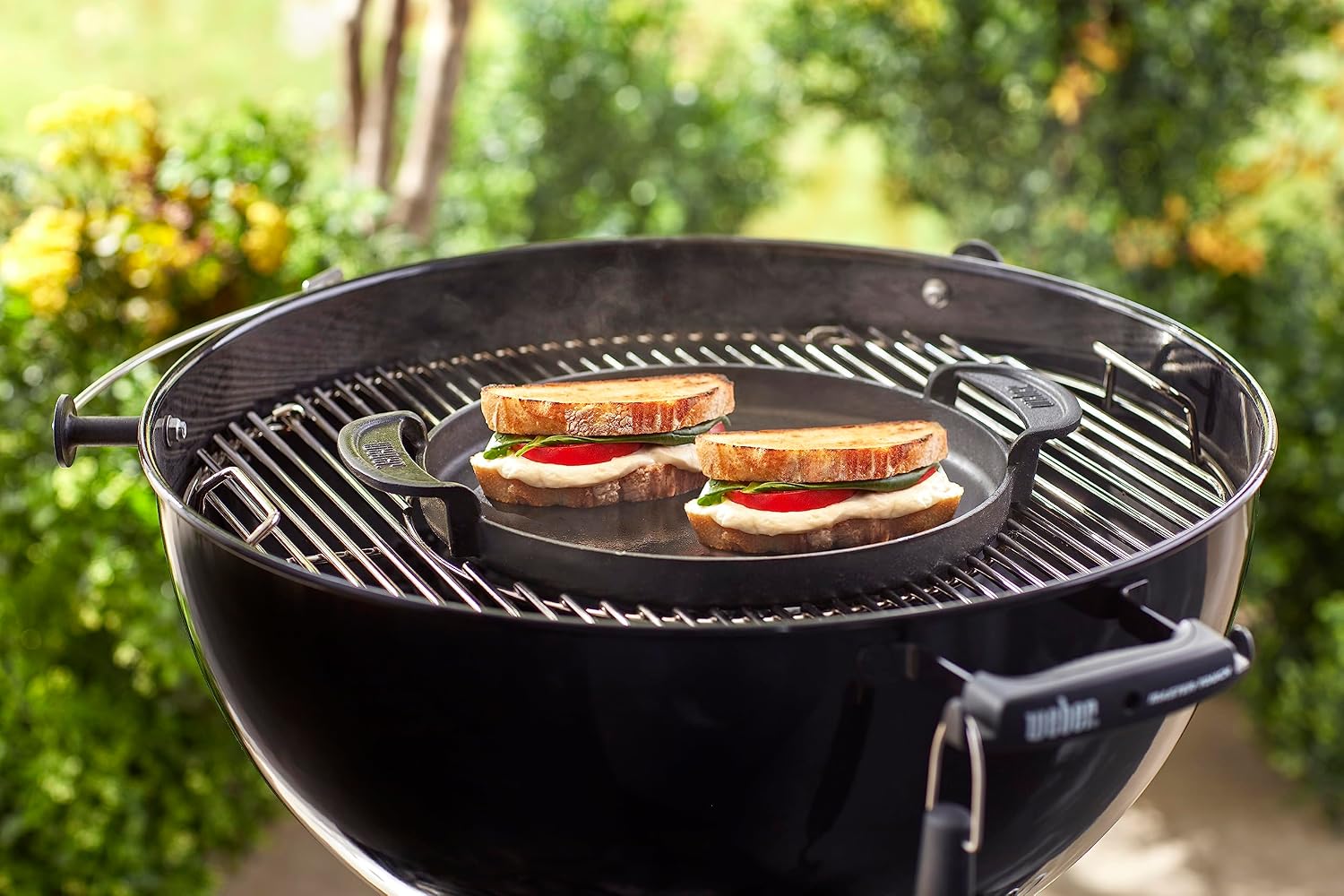 Weber® Gourmet BBQ Griddle, Porcelain-Enameled Cast Iron | Non‑Stick Round Griddle with Handles for Charcoal, Gas & Pellet Grills, Perfect for Breakfast & High‑Heat Grilling, Flat-Top