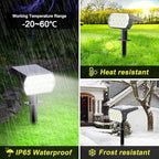 Solar Spot Lights Outdoor Waterproof IP65, [6 Pack/52 LED] 2-in-1 Solar Landscaping Spotlights, 3 Lighting Modes Solar Powered Garden Flood Light for Patio Pathway Driveway Yard Pool (Cool White)