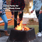 Coghlan's Camp Forks 6-Pack – 40" Solid Steel, Marshmallow Sticks with Wooden Handles | Heavy-Duty Camping Essentials for Fire Pit Roasting, BBQ Grilling & Outdoor Cooking