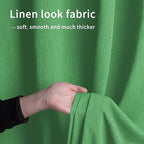 Easy-Going Linen Look Outdoor Curtains Waterproof Windproof Porch Curtains, Soft Thicken Outdoor Privacy Curtains for Patio, Gazebo, Grommet Top and Tab Bottom Drape, 1 Panel, 54x108 inch, Green