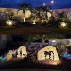 TOVEENEN LED Outdoor Landscape Spotlight 120V 12W Waterproof Spot Lights for Yard House Garden Christmas Lighting, Warm White 3000K, 4 Pack