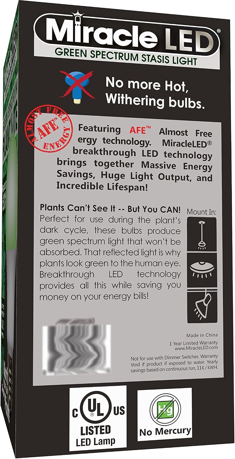 MiracleLED 604614 Green Spectrum Stasis Light, 1 Pack, 60W Grow Room