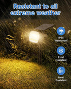 Fabrito 136 LED Solar Spot Lights Outdoor 4 Packs Warm White