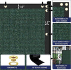 Windscreen4less Privacy Fence Screen Heavy Duty Windscreen Fencing Mesh Fabric Shade Net Cover with Brass Grommtes for Outdoor Wall Garden Yard Pool Deck, 6'x19' Green