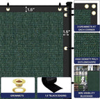 Windscreen4less Privacy Fence Screen Heavy Duty Windscreen Fencing Mesh Fabric Shade Net Cover with Brass Grommtes for Outdoor Wall Garden Yard Pool Deck, 6'x92' Green