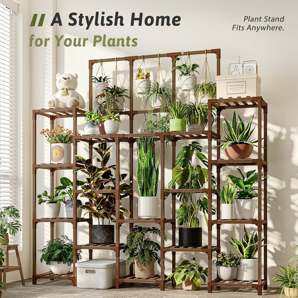 gentingbro plant stand indoor outdoor 63" tall plant shown in use
