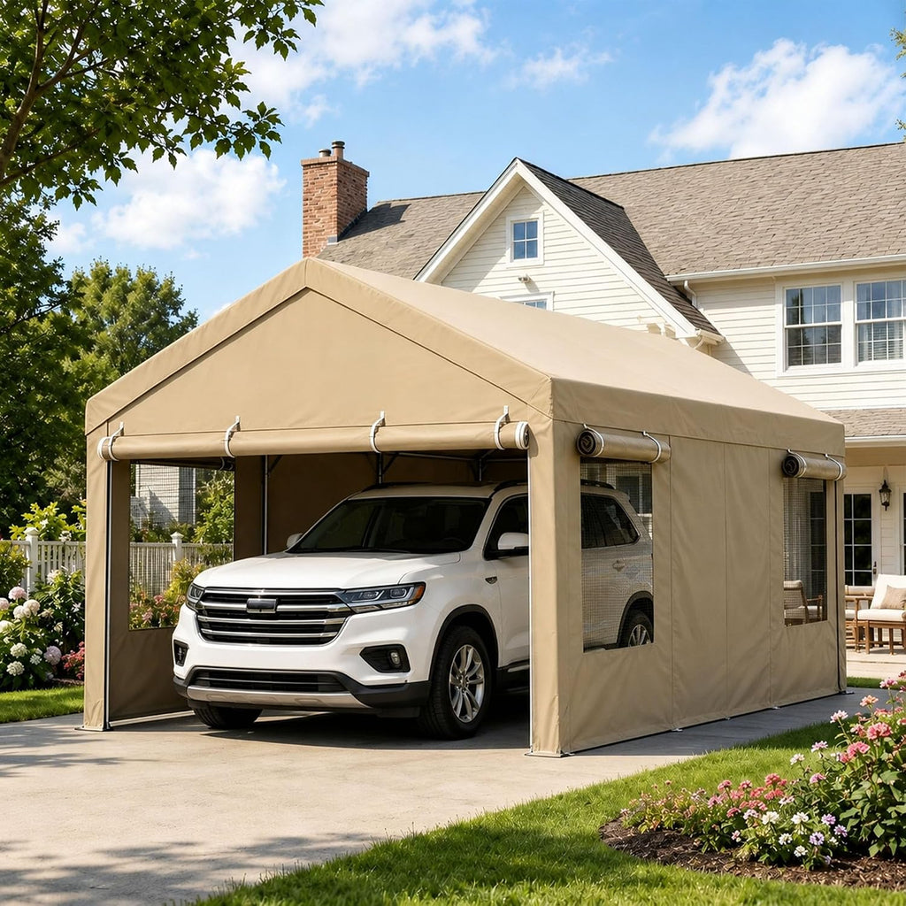 nuturelly 12x20 heavy duty carport, portable garage for, main product view