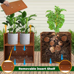 Corten Steel Rectangular Planter for Outdoor Plants 24" x 10" x 24" Rusted Metal Outdoor Planter Box Spliced Flower Box with Partitions for Outside,Indoor,Garden (Corten, 24 * 10 * 24)