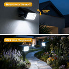 Solar Spot Lights Outdoor Waterproof IP65, [12 Pack/100 LED/4 Modes] 2-in-1 Solar Landscape Spotlights, Auto On/Off High Lumens Spot Lights for Outside Yard Garden Pathway(Cool White)