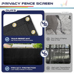 Windscreen4less Privacy Fence Screen Heavy Duty Windscreen Fencing Mesh Fabric Shade Net Cover with Brass Grommtes for Outdoor Wall Garden Yard Pool Deck, 6'x137' Black