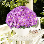 Artificial Geraniums Flowers for Outdoors, 6 Bundles Realistic Silk Fake Geranium, UV Resistant Faux Plants for Hanging Baskets, Window Boxes, Planters - Porch, Patio, Garden Decor(Purple)
