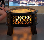 fire beauty 26" 2-in-1 fire pit with bbq, view 9