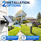 Solar Spot Lights Outdoor Waterproof IP65, 100 LED Solar Lights Outdoor | Super Bright Solar Spotlights 3000K&2 Lighting Modes , 2-in-1 Ground Spike & Wall Mount Solar Landscape Spotlights for Yard