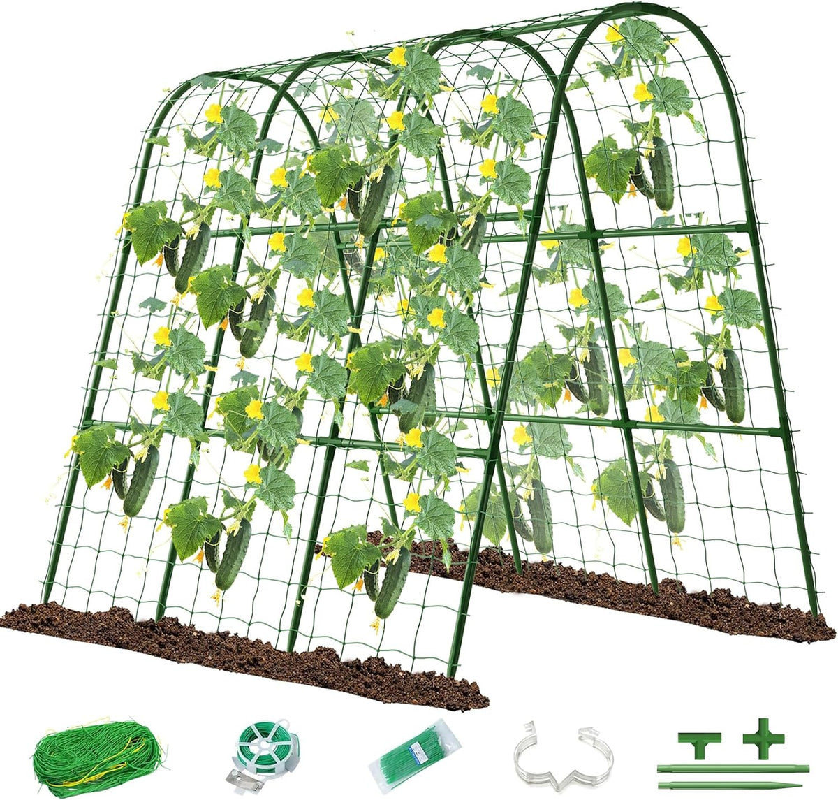 cucumber trellis for raised bed, u-shape arch metal, main product view