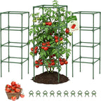 MQUPIN Tomato Cages,3 Packs Square Tomato Cage for Garden Plant Support,41 * 15 * 15in Heavy Duty Steel Plant Tower Stakes Trellis for Climbing Vegetables Flowers Fruits