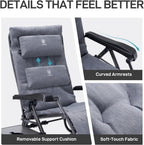 EVER ADVANCED Aluminum Zero Gravity Chair, 2.4" Padded, 350 lb Capacity | Oversized Reclining Lounge Chair with Adjustable Headrest and Side Table, Foldable for Camping, Patio, Lawn and Indoor Use
