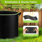 6-Pack 7 Gallon Grow Bags - 300G Heavy Duty Aeration Fabric Pots with Handles,Thickened Nonwoven Planter Bags for Vegetables Flowers Fruits